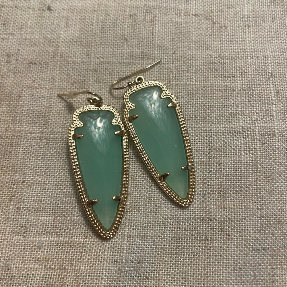 Kendra Scott Gold and chalcedony Sky Drop Earrings